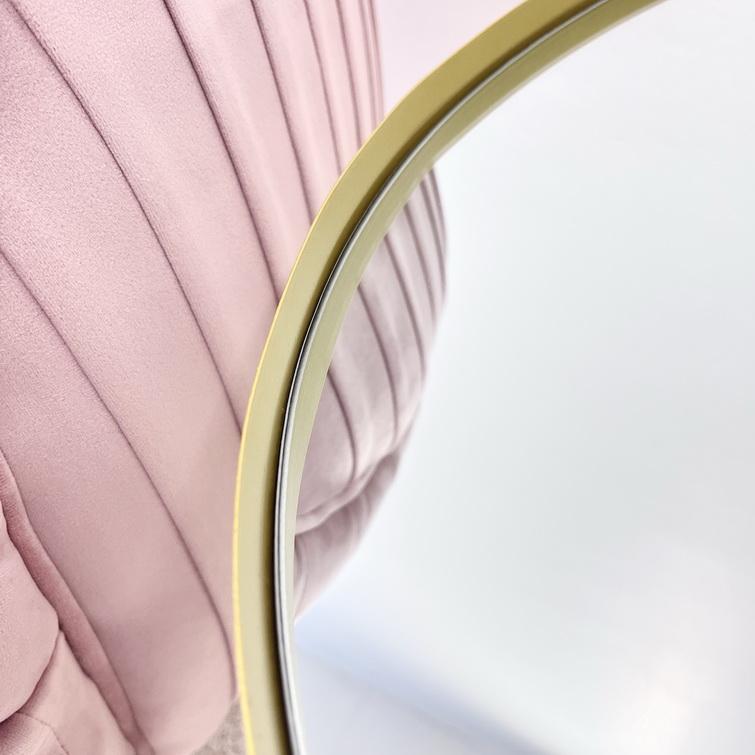 Beistelltisch Test2 | Runder Spiegeltisch, Tablettisch, Wohnzimmer, Gold-Finish, Metallgestell, Moder